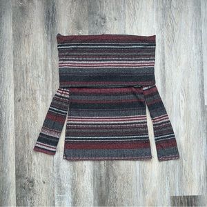 Elan striped wide turtleneck sweater